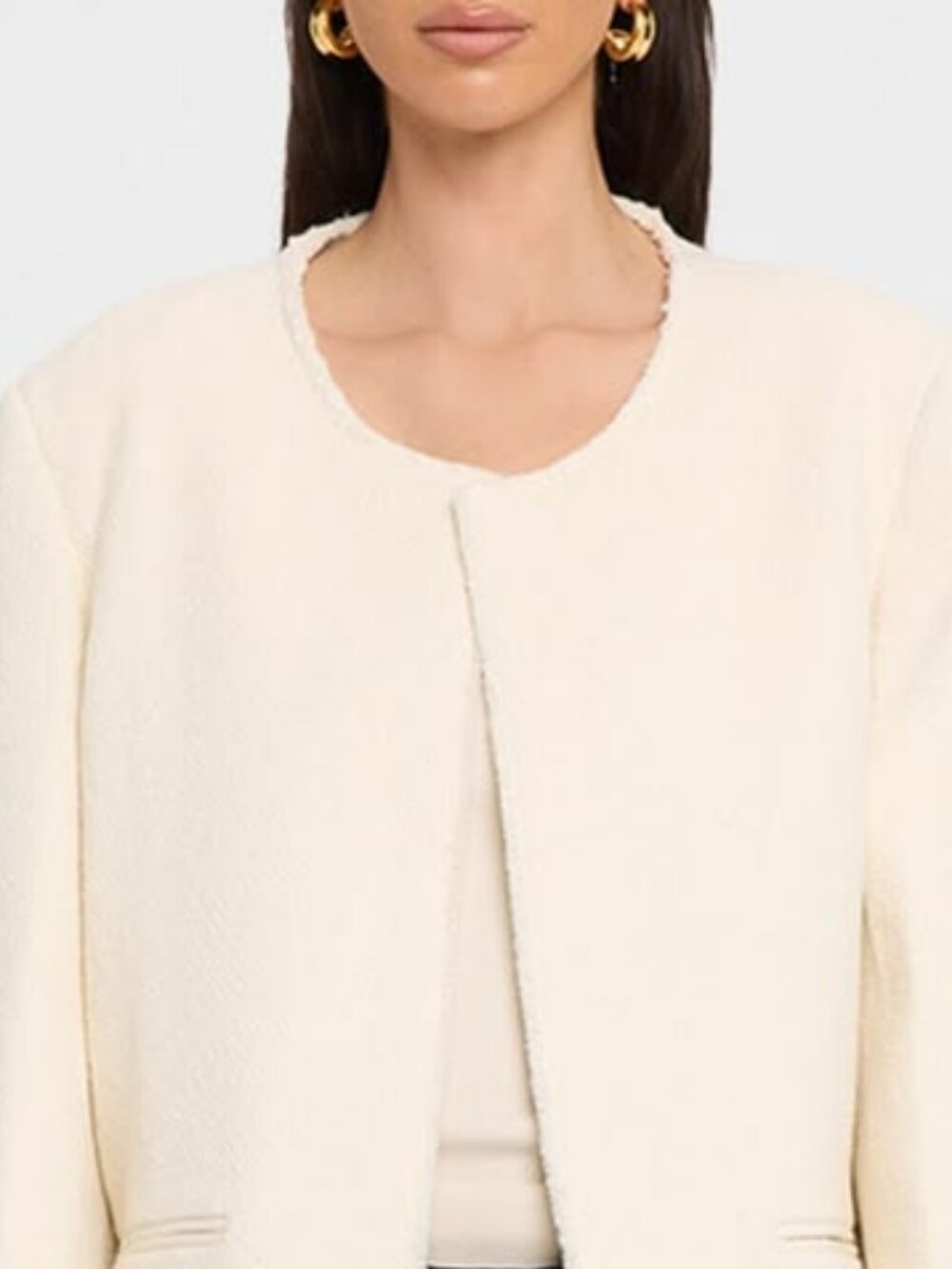 West Coast Connection Ladies Vintage Raw Wool Cream Blazer *No Closure*